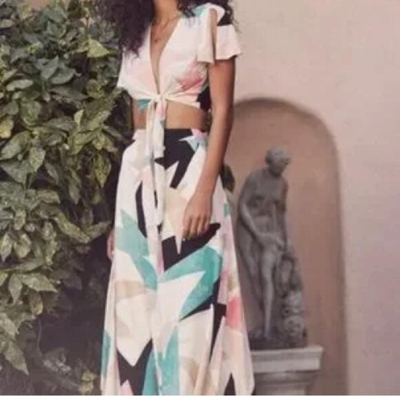 LuLus Daydreaming White Print Two-Piece Maxi Dress Set (SIZES XS & XS) - Picture 13 of 13